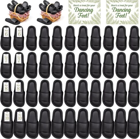 48 Pairs Slide Sandals Bulk Wedding Flip Flops 4 Sizes Slippers with Sign Cards for Reception Guests Men Women House Shoes Washable in Saudi Arabia