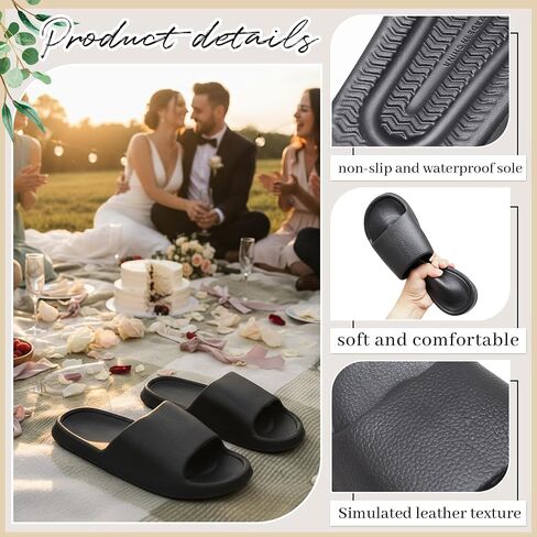 48 Pairs Slide Sandals Bulk Wedding Flip Flops 4 Sizes Slippers with Sign Cards for Reception Guests Men Women House Shoes Washable in Saudi Arabia