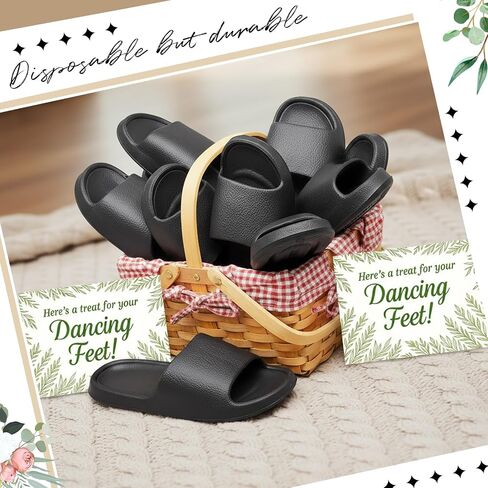48 Pairs Slide Sandals Bulk Wedding Flip Flops 4 Sizes Slippers with Sign Cards for Reception Guests Men Women House Shoes Washable in Saudi Arabia