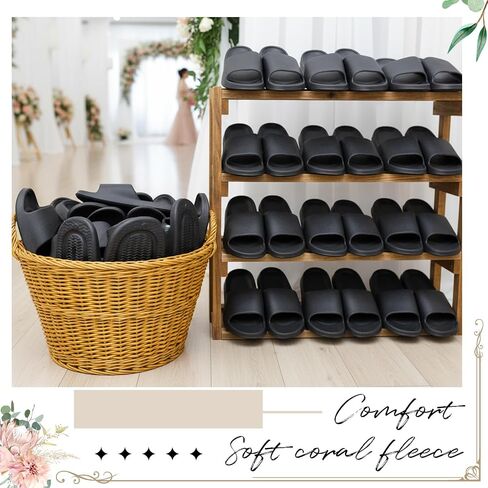 48 Pairs Slide Sandals Bulk Wedding Flip Flops 4 Sizes Slippers with Sign Cards for Reception Guests Men Women House Shoes Washable in Saudi Arabia