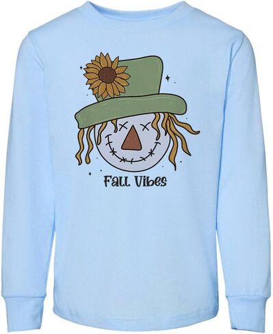 Scarecrow Fall Vibes Toddler Kids Long Sleeve T-Shirt in Saudi Arabia