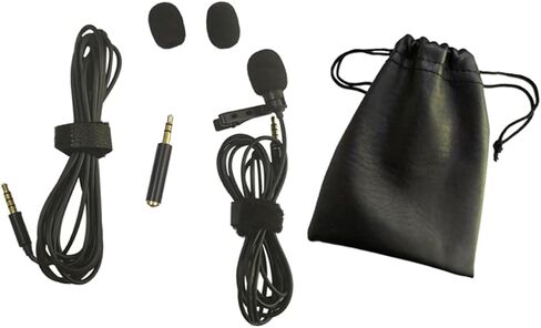 Professional Microphone Set Lavalier Mic Kit with Extension Cable Pu Carry Bag Windscreens and Adapter for Smartphones Tablets in Saudi Arabia