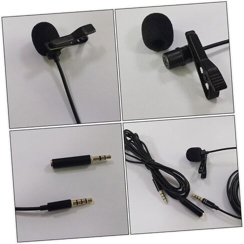 Professional Microphone Set Lavalier Mic Kit with Extension Cable Pu Carry Bag Windscreens and Adapter for Smartphones Tablets in Saudi Arabia