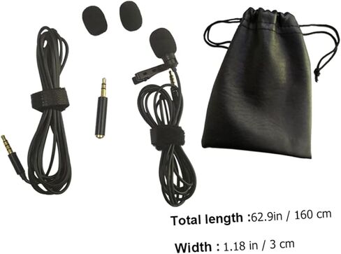 Professional Microphone Set Lavalier Mic Kit with Extension Cable Pu Carry Bag Windscreens and Adapter for Smartphones Tablets in Saudi Arabia
