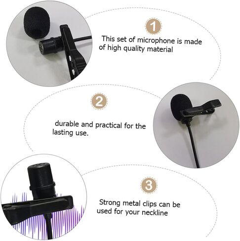 Professional Microphone Set Lavalier Mic Kit with Extension Cable Pu Carry Bag Windscreens and Adapter for Smartphones Tablets in Saudi Arabia