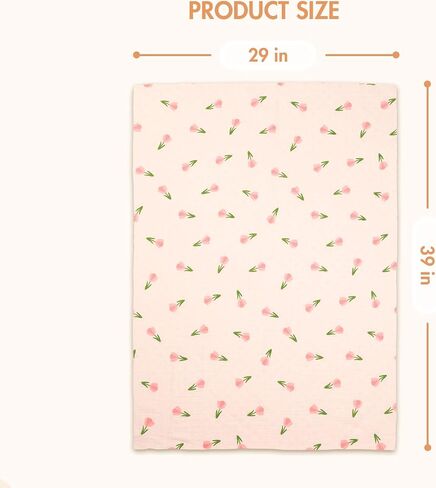 2-Pack Baby Blankets with Muslin Cotton and Minky Dots for Toddler Girls - Super Soft Baby Minky Blanket, Pink Floral Printed Blanket for Newborn, Cozy and Lightweight in Saudi Arabia