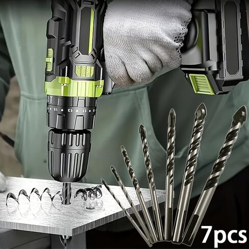 7PCS Carbide Drill Bits for Wood, Metal, and Plastic, Durable and Heat-Resistant, Ideal for DIY and Professional Use in Saudi Arabia