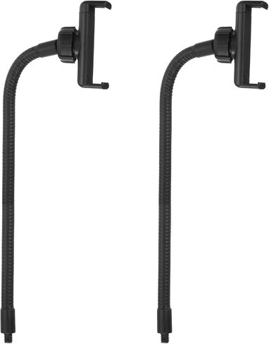 PATIKIL 2Pcs 11.8" Flexible Adjustable Gooseneck with Phone Clip, 1/4" Male Threaded Gooseneck Arm for Most Holder Threaded Adapter, Black in Saudi Arabia