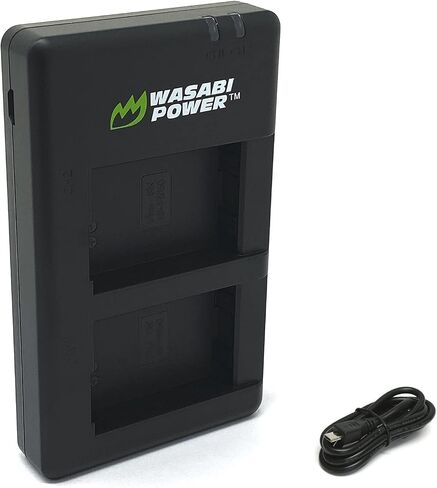 Wasabi Power Dual USB Battery Charger for Sony NP-FW50, Compatible with Multiple Sony Models, Charges 2 Batteries Simultaneously, 5V Output in Saudi Arabia
