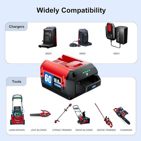 1 Pack 10.0Ah Lithium-ion Replacement for ‎Toro 60V Battery L108 L135 L216 L324 L405 88620 88625 88640 88660 88675，Compatible with Toro Flex Force Battery 60 Volt Max in Saudi Arabia