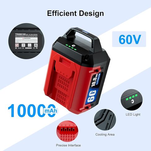 1 Pack 10.0Ah Lithium-ion Replacement for ‎Toro 60V Battery L108 L135 L216 L324 L405 88620 88625 88640 88660 88675，Compatible with Toro Flex Force Battery 60 Volt Max in Saudi Arabia