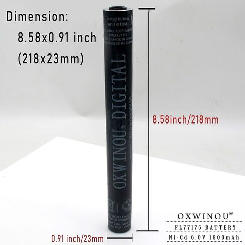 77175 بطارية OXWINOU الرقمية 6.0 فولت Ni-Cd 1800 مللي أمبير متوافقة مع Streamlight SL-20XLED SL-20XP-LED UltraStinger Superstinger SL20L SL-20LP بطارية مصباح يدوي (حزمة واحدة) in Kuwait