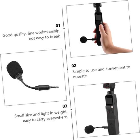 Mini Condenser Microphone for with Wind Cover Compact Vlogging Mic for Interviews Streaming and Video Lightweight and Design in Saudi Arabia