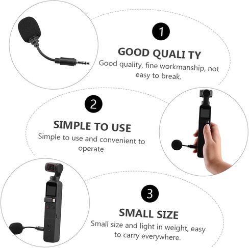 Mini Condenser Microphone for with Wind Cover Compact Vlogging Mic for Interviews Streaming and Video Lightweight and Design in Saudi Arabia