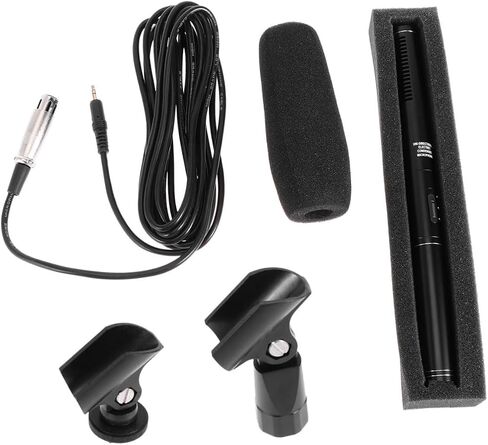 1set Portable Interview Microphone for Camera and Smartphone Outdoor Live Streaming Microphone Shock Absorption and Noise Reduction for Recording and Photography in Saudi Arabia