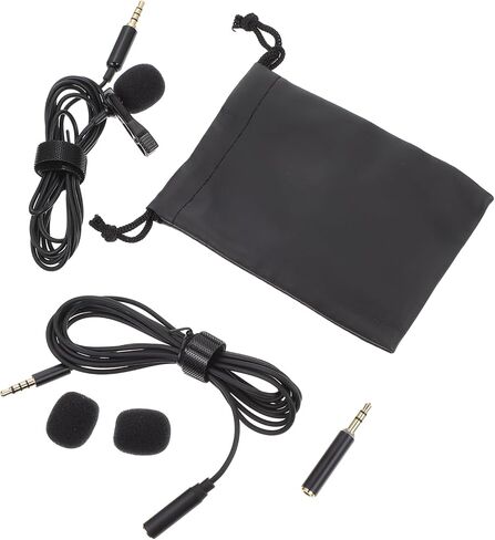 1set Clip Lavalier Microphone for Interviews Portable Wired Noise Reduction for Recording Compatible Smartphones and Cameras in Saudi Arabia