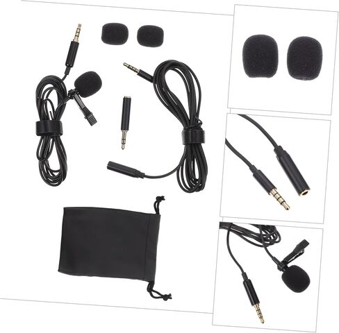 1set Clip Lavalier Microphone for Interviews Portable Wired Noise Reduction for Recording Compatible Smartphones and Cameras in Saudi Arabia