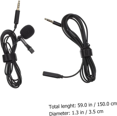 1set Clip Lavalier Microphone for Interviews Portable Wired Noise Reduction for Recording Compatible Smartphones and Cameras in Saudi Arabia