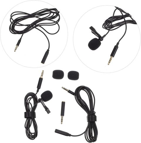 1set Clip Lavalier Microphone for Interviews Portable Wired Noise Reduction for Recording Compatible Smartphones and Cameras in Saudi Arabia
