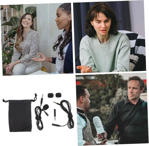 1set Clip Lavalier Microphone for Interviews Portable Wired Noise Reduction for Recording Compatible Smartphones and Cameras in Saudi Arabia