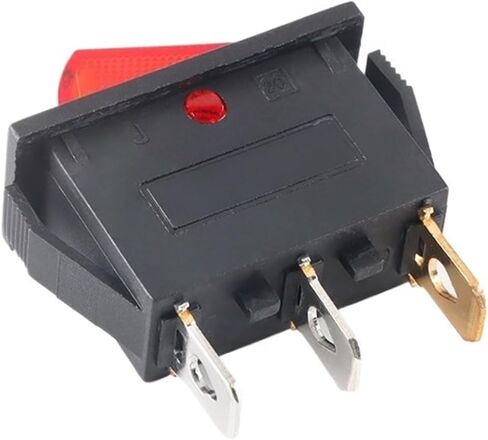 5 قطعة التبديل الروك شفاف أحمر LED ضوء 3 دبابيس 2 التروس 16A الفضة التبديل زر الطاقة التبديل 800 واط-4000 واط 8 نوع (1000 واط) in Saudi Arabia