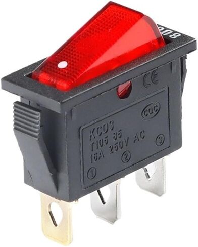 5 قطعة التبديل الروك شفاف أحمر LED ضوء 3 دبابيس 2 التروس 16A الفضة التبديل زر الطاقة التبديل 800 واط-4000 واط 8 نوع (1000 واط) in Saudi Arabia