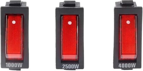 5 قطعة التبديل الروك شفاف أحمر LED ضوء 3 دبابيس 2 التروس 16A الفضة التبديل زر الطاقة التبديل 800 واط-4000 واط 8 نوع (1000 واط) in Saudi Arabia