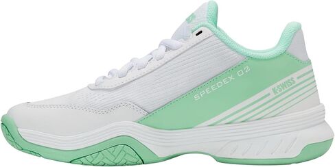 حذاء تنس Speedex 2 للسيدات من K-Swiss (أبيض/ نعناعي نيون/ أسود). in Saudi Arabia