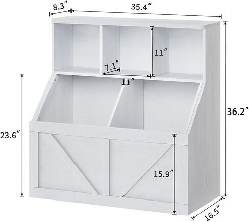 Kids Bookshelf and Toy Storage, Toy Storage Organizer, Toy Organizer with Storage Cabinet and Toy Shelf, Toddler Book Shelf for Kids Rooms, Playroom, Bedroom, Nursery, Daycare, Living Room, White in Saudi Arabia