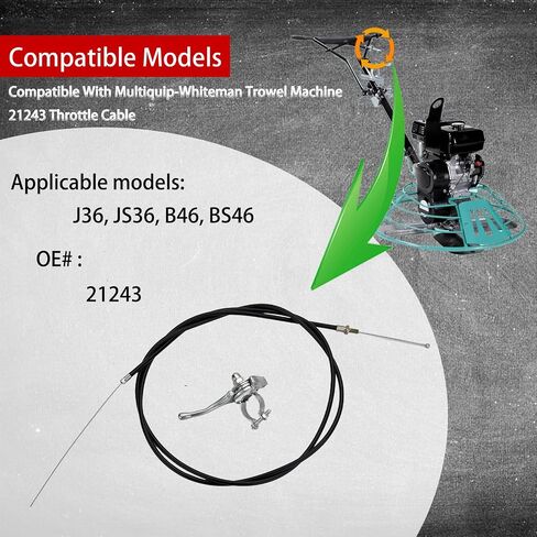 Throttle Cable Kit Replaces for Trowel Machines 21243, Compatible with Multiquip-Whiteman J36 JS36 B46 BS46 in Saudi Arabia