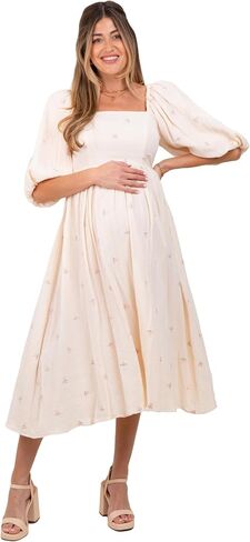 PinkBlush Floral Maternity Midi Dress in Saudi Arabia