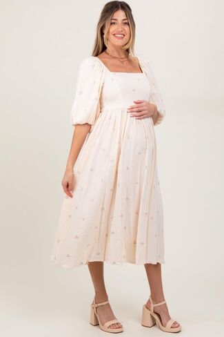 PinkBlush Floral Maternity Midi Dress in Saudi Arabia