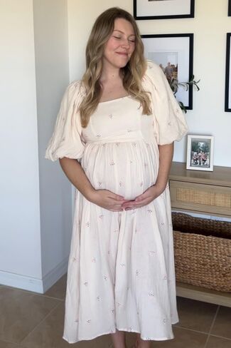 PinkBlush Floral Maternity Midi Dress in Saudi Arabia
