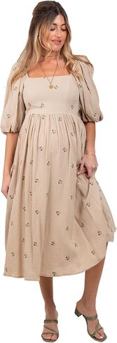 PinkBlush Floral Maternity Midi Dress in Saudi Arabia