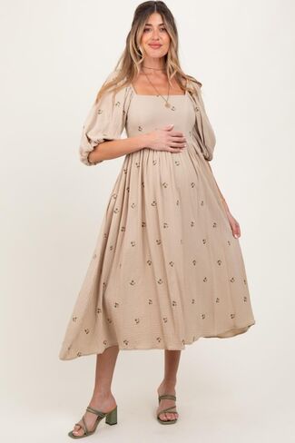 PinkBlush Floral Maternity Midi Dress in Saudi Arabia