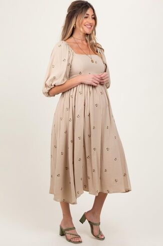 PinkBlush Floral Maternity Midi Dress in Saudi Arabia