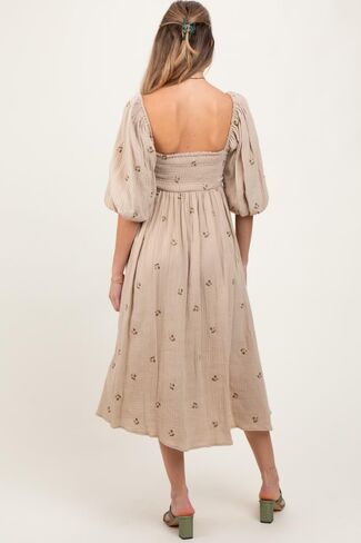 PinkBlush Floral Maternity Midi Dress in Saudi Arabia