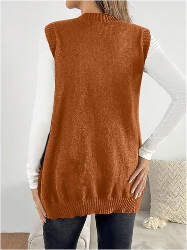 OYOANGLE Women's Maternity V Neck Sweater Vest Pregnancy Sleeveless Pullover Knitted Tank Top in Saudi Arabia