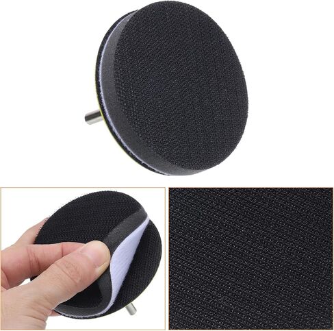 3 Inch Hook and Loop Sanding Disc Pads Polyurethane Drill Sanding Attachment, Sand Paper for Power Tools - Yellow + Black 1 Set 3pcs in Saudi Arabia