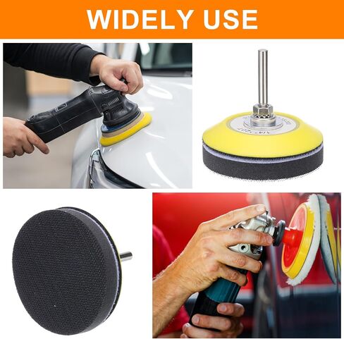 3 Inch Hook and Loop Sanding Disc Pads Polyurethane Drill Sanding Attachment, Sand Paper for Power Tools - Yellow + Black 1 Set 3pcs in Saudi Arabia