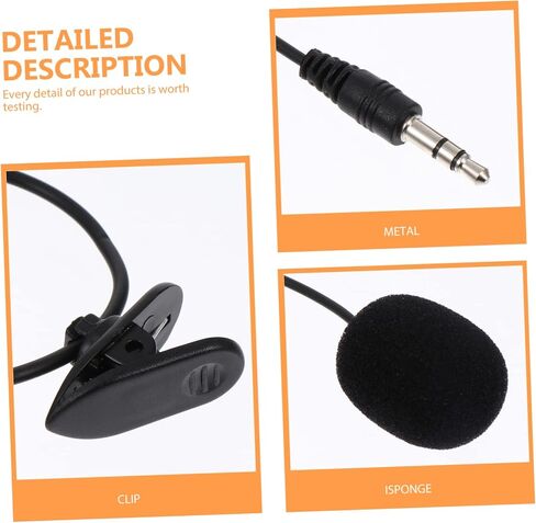 5pcs Clip Phone Microphones for Recording Professional Lavalier Mics for Video Chat Teaching Interviews Compatible Laptops Smartphones Design Black in Saudi Arabia