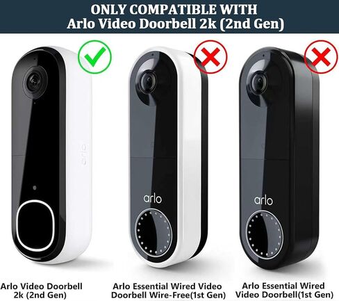 حامل جرس باب مضاد للسرقة متوافق مع جرس باب الفيديو Arlo 2K/HD (الجيل الثاني)، دعامة تثبيت قابلة للتعديل بدون حفر لكاميرا جرس الباب Arlo، ملحقات للشقق والأعمال المنزلية (أسود) in Kuwait