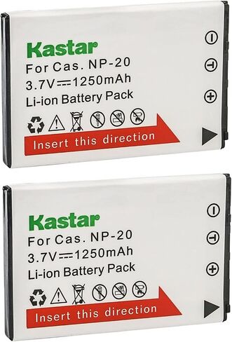 Kastar 2-Pack Battery CNP-20 Replacement for Casio Exilim EX-Z60, Exilim EX-Z65, Exilim EX-Z70, Exilim EX-Z75, Exilim EX-Z77, Exilim EX-M1, Exilim EX-M2, Exilim EX-M20 Camera in Kuwait