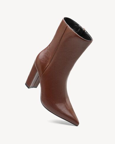 NEWBELLA Women's British Style Ankle Boots - Fashionable Vegan Leather Short Boots, Versatile Chunky Heel Booties for Everyday Wear in Saudi Arabia