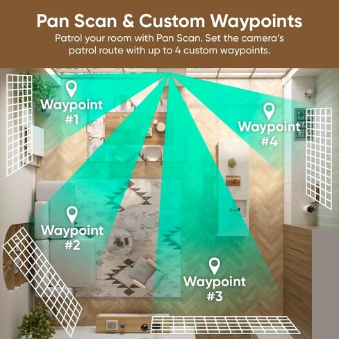 كاميرا WYZE Duo Cam Pan داخلية/خارجية IP65 2K 360 درجة عموم/إمالة كاميرا أمان منزلية ذكية مع رؤية ليلية ملونة، متوافقة مع Alexa & Google Assistant، أبيض (متجدد) in Kuwait