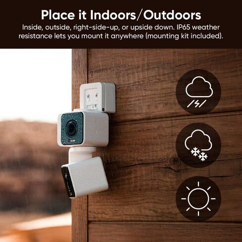 كاميرا WYZE Duo Cam Pan داخلية/خارجية IP65 2K 360 درجة عموم/إمالة كاميرا أمان منزلية ذكية مع رؤية ليلية ملونة، متوافقة مع Alexa & Google Assistant، أبيض (متجدد) in Kuwait