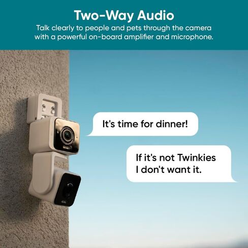 كاميرا WYZE Duo Cam Pan داخلية/خارجية IP65 2K 360 درجة عموم/إمالة كاميرا أمان منزلية ذكية مع رؤية ليلية ملونة، متوافقة مع Alexa & Google Assistant، أبيض (متجدد) in Kuwait