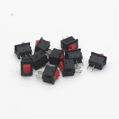 10/30/50/100Pcs Push Button Switch 10x15mm SPST 2Pin 5A 250V Snap-in on/Off Rocker Switch 10MM*15MM Black Red and White(White,50pcs) in Saudi Arabia