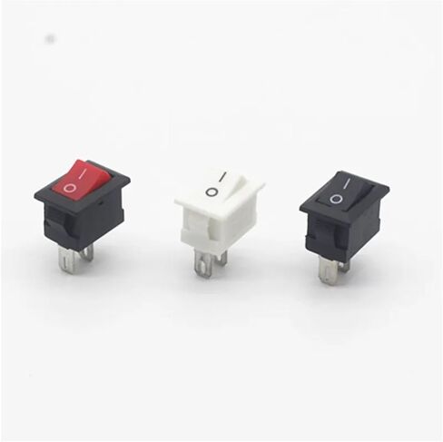 10/30/50/100Pcs Push Button Switch 10x15mm SPST 2Pin 5A 250V Snap-in on/Off Rocker Switch 10MM*15MM Black Red and White(White,50pcs) in Saudi Arabia