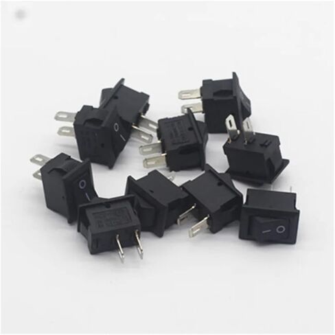 10/30/50/100Pcs Push Button Switch 10x15mm SPST 2Pin 5A 250V Snap-in on/Off Rocker Switch 10MM*15MM Black Red and White(White,50pcs) in Saudi Arabia